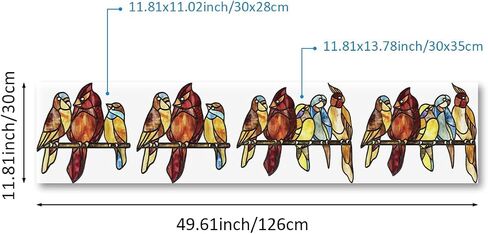 funlife Original Hand-Drawn Stained Glass Window Film, Double-Sided Static Cling Window Cling, Non-Adhesive Glass Windows Combos Decal Decor for Glass Door, Medium Blue Birds in Saudi Arabia