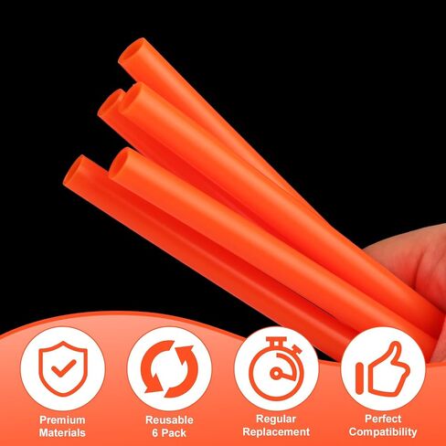 2pcs Replacement Straws with 2pcs Replacement Gasket, Reusable Straws Lid Seal Rings Bottle Straws Replacement Parts Accessories Compatible with Gatorade 12oz Kids' Rookie Metal Water Bottle(Orange) in Saudi Arabia
