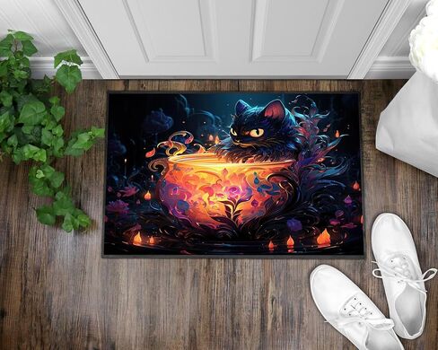 Door Mat Witches Front Door Mat - Witchy Decor - Protection Spell - Witchy Doormat - Pagan Decor - Magic Decore - Pagan Mat outdoor doormat 24x16 in in Saudi Arabia