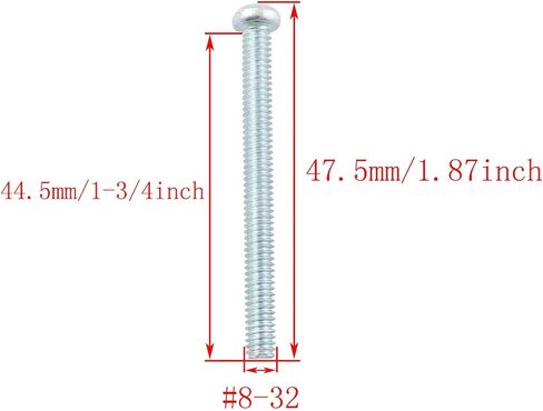 TAODAN 50 قطعة 8-32 × 1-3/4 بوصة مقبض/مسامير آلة سحب مجلفنة ذات رأس مستدير فيليبس للخزانة تسحب المقابض والمقابض in Saudi Arabia