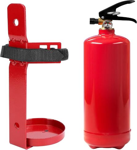QWORK Fire Extinguisher Mount, Set of 2 Heavy Duty Metal Bracket Holder with Quick Release Snap & Adjustable Nylon Straps – Compatible with 2.5 Pound Fire Extinguishers in Saudi Arabia