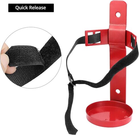 QWORK Fire Extinguisher Mount, Set of 2 Heavy Duty Metal Bracket Holder with Quick Release Snap & Adjustable Nylon Straps – Compatible with 2.5 Pound Fire Extinguishers in Saudi Arabia