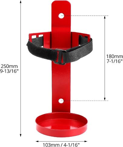 QWORK Fire Extinguisher Mount, Set of 2 Heavy Duty Metal Bracket Holder with Quick Release Snap & Adjustable Nylon Straps – Compatible with 2.5 Pound Fire Extinguishers in Saudi Arabia