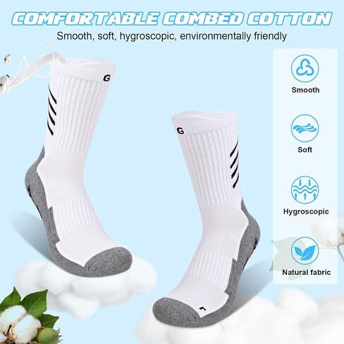 4-pairs Anti-slip Cotton Soccer Socks Men Women Youth Cushioned Breathable Comfortable Grip Athletic Sock 6-8.5 9-12 in Saudi Arabia