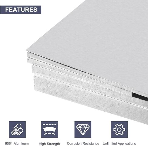 uxcell Aluminum Sheet, 1 Pcs 300mm x 300mm x 6mm (0.24 Inch) Thickness Square 6061 Aluminum Plate for Industrial, Silver Tone in Saudi Arabia
