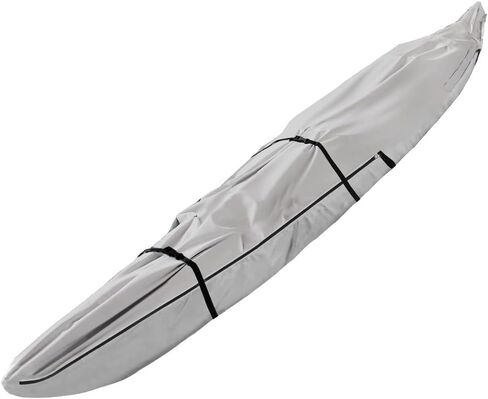 10ft 600D Fade and Tear Resistant Trailerable Kayak Cover with Waterproof Zipper, Waterproof & UV-Proof Heavy Duty Canoe Cover for Indoor/Outdoor Storage(Black) in Saudi Arabia