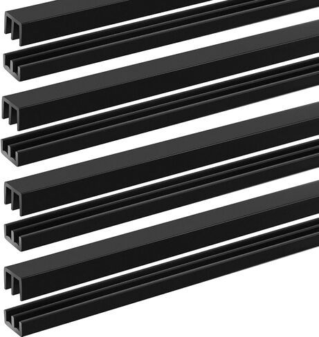 2 Sets 4FT Sliding Door Track for 1/8" Thick Panels Closet Glass Doors Plastic Cabinet Door Track Window Sliding Track (Black) in Saudi Arabia