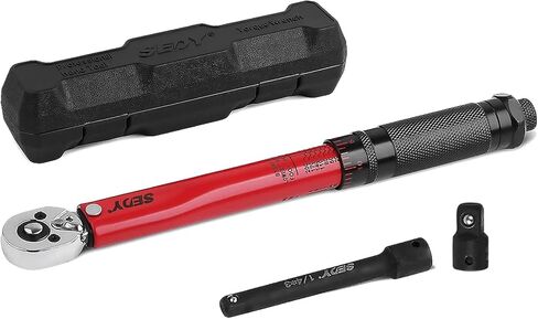 مفتاح عزم الدوران 1/4 بوصة، نطاق الدقة 20-200in.lb/2.26-22.6N.m، وصلة محول قفل آمن من الصلب CRV قابلة للعكس in Kuwait