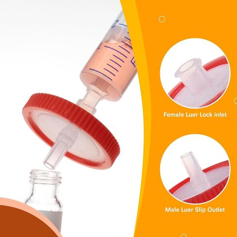 30 عبوة من مرشحات حقنة PTFE، مرشحات مختبرية محبة للماء بحجم مسام 0.22 ميكرومتر، ترشيح بقطر 25 مم in Kuwait