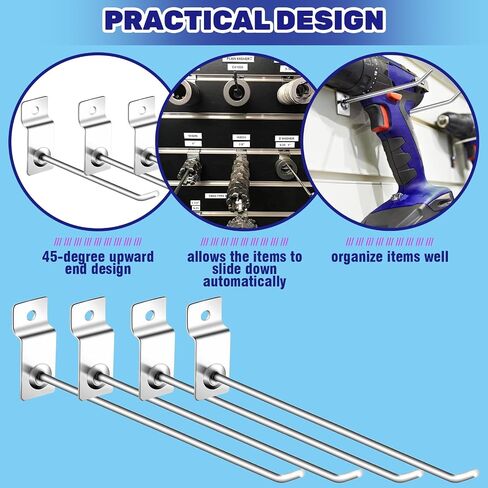 40Pcs Slatwall Panel Hooks Bulk Set, Metal Pegboard Organizer Slat Wall Hanging Display Hanger Hooks for Gridwall Garage Shop Retail (2 Inches/5 CM) in Saudi Arabia