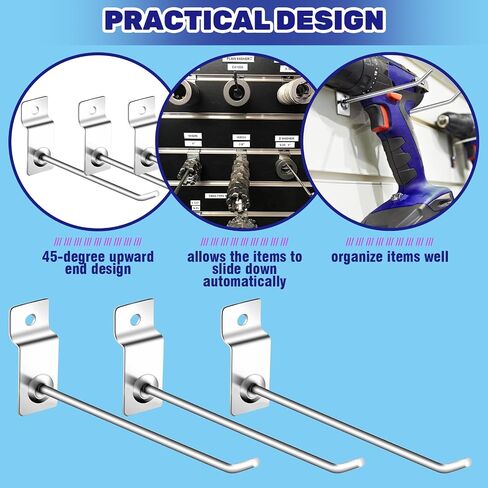 40Pcs Slatwall Panel Hooks Bulk Set, Metal Pegboard Organizer Slat Wall Hanging Display Hanger Hooks for Gridwall Garage Shop Retail (2 Inches/5 CM) in Saudi Arabia