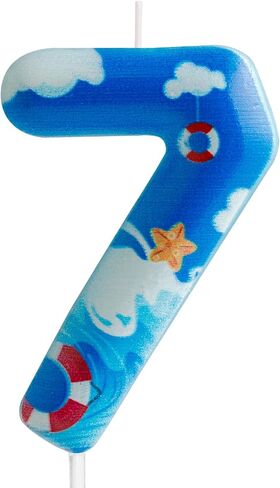 Blue Ocean Birthday Candles Summer Ocean Number 6 Candle Blue Ocean Party Decorations for Cake Toppers Hawaiian Beach Theme Party Supplies Boy Girl Birthday Party Decorations Favors Gifts in Saudi Arabia