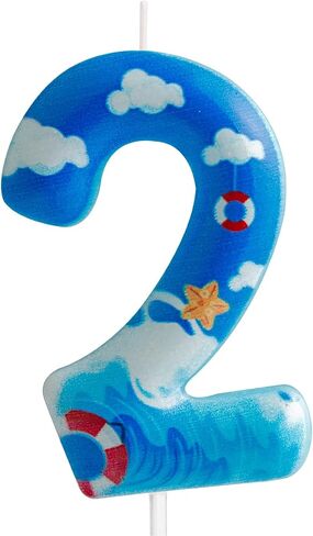 Blue Ocean Birthday Candles Summer Ocean Number 6 Candle Blue Ocean Party Decorations for Cake Toppers Hawaiian Beach Theme Party Supplies Boy Girl Birthday Party Decorations Favors Gifts in Saudi Arabia