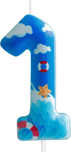 Blue Ocean Birthday Candles Summer Ocean Number 6 Candle Blue Ocean Party Decorations for Cake Toppers Hawaiian Beach Theme Party Supplies Boy Girl Birthday Party Decorations Favors Gifts in Saudi Arabia
