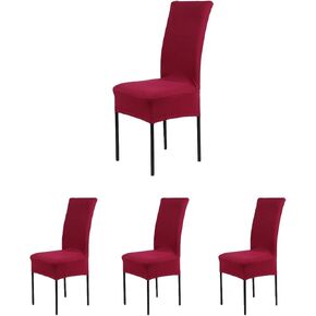 SoulFeel Set of 4 Stretch Buffalo Check Dining Chair covers Removable and Washable Spandex Parsons Chair Seat Protector Slipcovers for Dining Room Restaurant Hotel Banquet (Black/White Plaid)