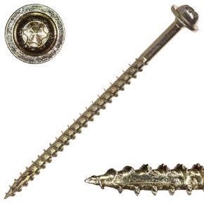 #9 x 3" Saberdrive Cabinet Screws 1 LB, Approx. 75 pieces, Durable Wood Screws, Serrated Thread for Secure Fastening, Avoid Cam Out