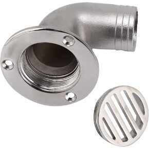 Boat Deck Drain 90 Degree Deck Drain Fittings 1.5in OD Deck Scupper 316 Stainless Steel Deck Drain End Adapter Plumbing Fittings for Marine Boat Yacht