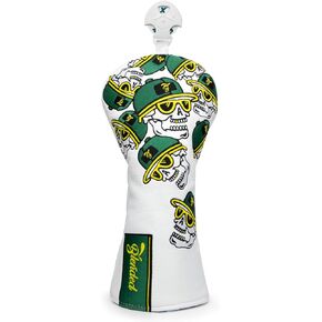 Golf Club Covers Funny Skeleton Golf Head Covers Driver Covers Fariway Wood Headcover Hybrid Covers Leather Golf Headcover with Number Tag for All Brand
