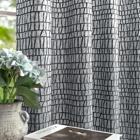 Sage Green Pattern Curtains for Living Room Bohemian 50% Blackout Room Darkening Printed Drapes Grommet Geometric Ethnic Buffalo Plaid Silk Textured Boho Curtains for Bedroom 84 Inches Long 2 Panels