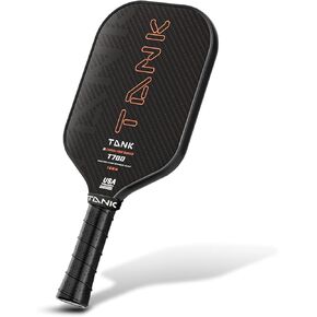 Tank 2 Carbon Fiber 16mm Pickleball Paddle | Tank-Like Durability and Sturdiness | Thermoformed | T700 3K RAW | Enhanced Sweet Spot | Elongated Paddle with Non-Slip Sweat Absorbing Grip