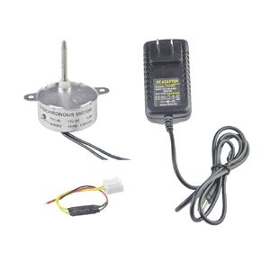 CHANCS TYC40 12V 5RPM DC 5RPM Shaft 35mm Synchronous Motor with DC Power Adapter - Input 100/240V Output DC 12V for Christmas Decoration
