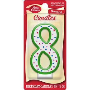 Betty Crocker Numeral Birthday Candle #8