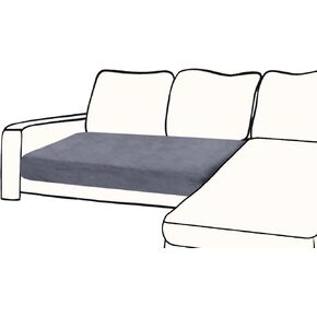 Couch Cover 1 Piece Love Seat Cover Velvet Sectional Couch Cushion Cover Separated L Shaped Sofa Slipcover Furniture Protector for Dogs Pets (LoveSeat or Sofa 2-Seater, Dark Grey) in Kuwait