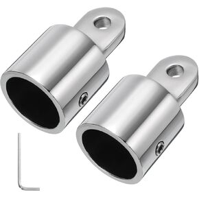 uxcell Bimini Top Cap Fits Round Tubing, 316 Stainless Steel Marine Hardware with Hex Wrench for Boating, Kayak, Canoe, Yacht