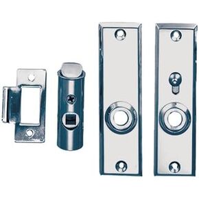 Perko 0567DP0CHR Tubular Latch Set with Sliding Lock Button