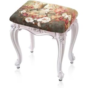 Rose Stool Cover Stretchy Stool Cushion Covers Fabric Stool Seat Slipcover Removable Saddle Seat Cover Set of 2 for Dining Room Bar Kitchen Cafe Furniture Home Decoration