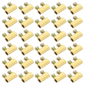 PATIKIL Steel Wire Rope Cable Clamp, 50 Pack M3 Double Hole Wire Rope Clips 3.0mm Line Hole with End Screw Stopper Silver Tone