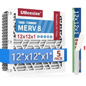 UBeesize 16x20x1 Air Filter(6-Pack),Upgrade AC/HVAC/Furnace Filter,MERV 8,MPR 700,Easy to Close/Open,1xReusable ABS Frame+6xReplaceable Filter(Actual Size: 15.63x19.72x0.87Inch)