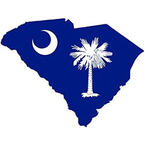 South Carolina State Shaped Flag Sticker Self Adhesive Vinyl Decal SC - 6.00 Wide