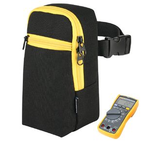 Multimeter Case for Fluke 117/115/116/114/113 Digital Multimeter, Multimeter Testers Tools Storage Organizer Bag, Travel Protective Carrying Storage Organizer Bag with Accessories Pocket (Black)