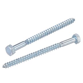 uxcell Hex Lag Screws, M6 x 70mm Carbon Steel Zinc Plated Half Thread Self-Tapping Bolts for Wood Screw 25Pcs