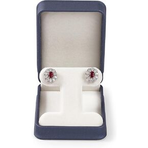 PU Leather Earrings Box Velvet Interior T-style Stud Earrings Gift Box(Green)