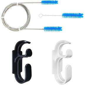 CPAP Hose Cleaning Brush - 7 Feet Flexible CPAP Tube Brush & 7 Inch Handy CPAP Mask Cleaning Brush & CPAP Hose Holder Mask Hook 2PCS - Keep CPAP Supplies Clean Tidy - CPAP Storage Cleaning Kit