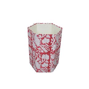 3.3 Gallon Cotton Hand Block Printed Paper Waste Basket |Small Decorative Trash Can for Housewarming Gifts in Living Room, Bedroom, Bathroom | Eco-Friendly, Plastic-Free (1, Blue White FLOWAR)