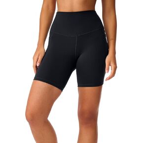 Women's 6'' Biker Shorts High Waisted Yoga Gym Workout Running Spandex Shorts Side Pockets