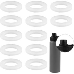 12pcs Stainless Steel Water Bottle Gasket for DRINCO 14/18/22/32/40/64oz, Silicone Chug Spout Sealing Ring Spout Lid Seal Gasket Replacement for Straw Lids