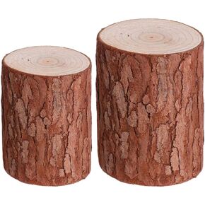 FAVOMOTO 2PCS Wood Candle Holders, Halloween Candle Holder Halloween Candle Holder Rustic Candle Holder Wooden Decor Unfinished Wooden Slices Circles for Crafts Rustic Wedding Farmhouse Decor