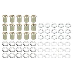 PATIKIL M10 Thread 12mm Tall Round Head Hollow Screw Bolts, 4 in 1 / 40Pieces Through Hole Bolt Chandelier Fasteners with Round Head Nut and Gasket