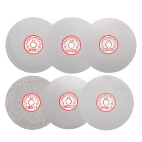 uxcell 4pcs Diamond Sanding Grinding Disc Set, 6-Inch (150mm) Grit 600/800/1200/3000 1/2" Arbor Hole, Flat Lap Wheel Polishing Discs for Gemstone Tile Glass Stone Metal