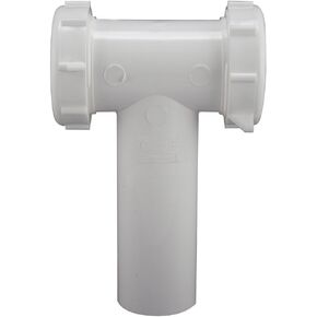 Keeney 130WK 1-1/2-Inch Slip Joint Center Outlet Tee and Tailpiece, White