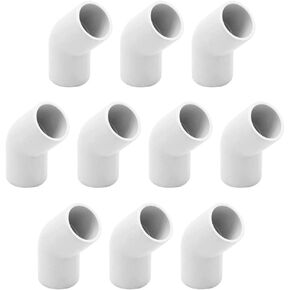 YSIL PVC Fittings Elbow Furniture Grade Connector 2 Way 45 Degree 1 Inch 10Pcs for DIY PVC Structure and Frame,Fits 1" Sch 40 PVC Pipes