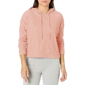 Danskin Women's Rib Knit Crop Pullover Hoodie