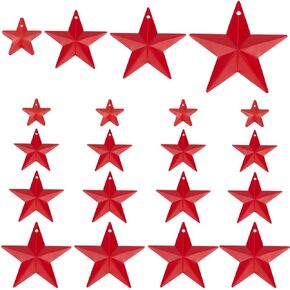 GORGECRAFT 32PCS 1/1.6/1.9/2.4 Inch Metal Star Decor Barn Star with Hole Iron Vintage Wall Arts Hanging Decors for Crafts House Christmas Independence Day Indoor Outdoor DIY Handmade Accent, Black
