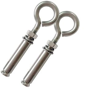 Concrete Eye Bolt, 2 Pack M10 Stainless Steel Expansion Screws Heavy Duty Shoulder Lag Eyebolts Lifting Ring Bolt Wall Concrete Anchors Fastener with Nut for Wall Ceiling Concrete Masonry