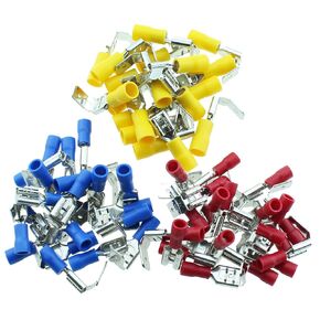 RLECS 60PCS Semi Insulated Backshell Spade Connector Female/Male Cable Crimp Terminals Suitable for Household Appliances Motorcycles Marine Industrial Electrical Controls