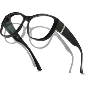 TJUTR Blue Light Blocking Glasses Over Prescription Glasses for Women, Reduce Eyestrain Clear Lens for Gaming Computer TV